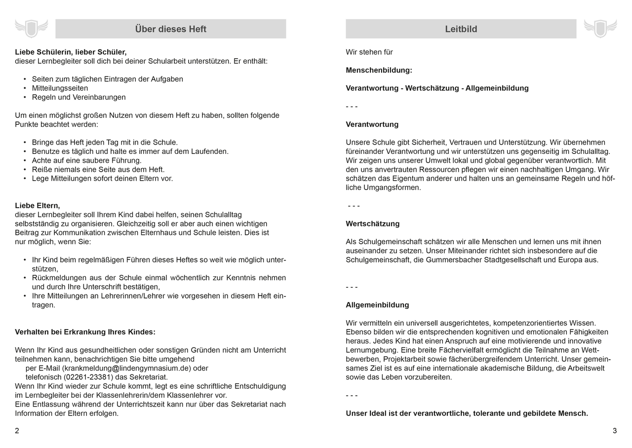 Kapitel Einleitung im individuellen Schuljahresplaner